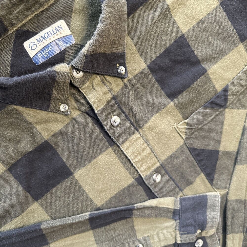 MAGELLAN Button Down Shirt Plaid Men’s XL Outdoors Classic Fit Flannel
